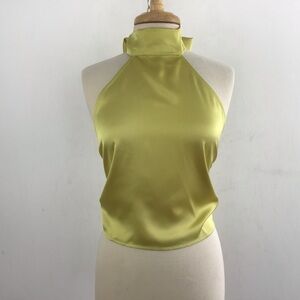 Sincerely Jules Y2K satiny halter top with tie at neck and waist Size Medium NWT